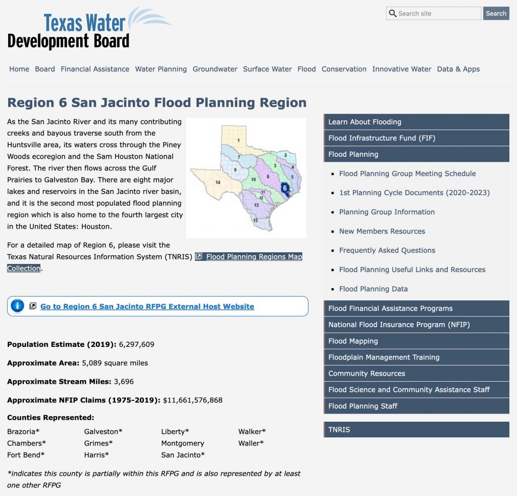 Region 6 San Jacinto Flood Planning Region